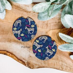 Zebra Coaster Set | Car Accessories